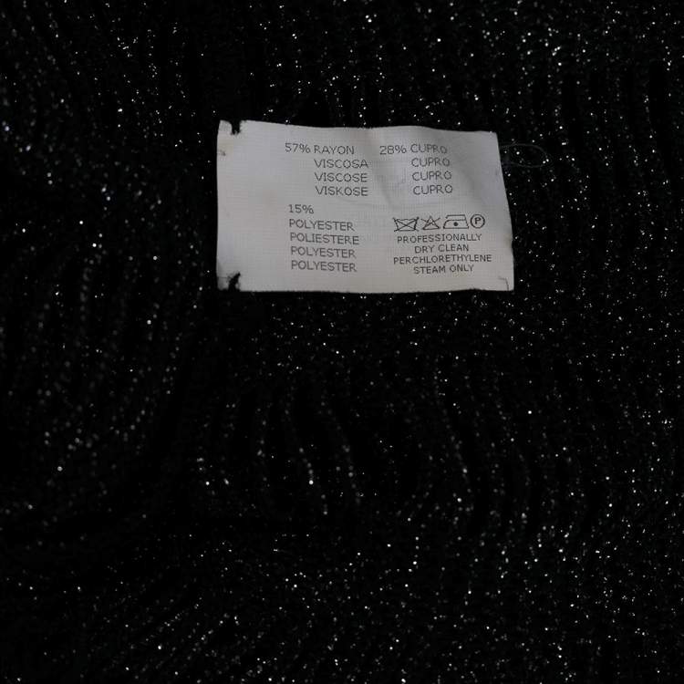 Pre Owned Missoni Black Lurex Crochet Knit Maxi Dress M