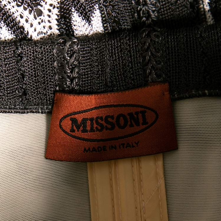 Pre Owned Missoni Grey Patterned Knit Strapless Dress M