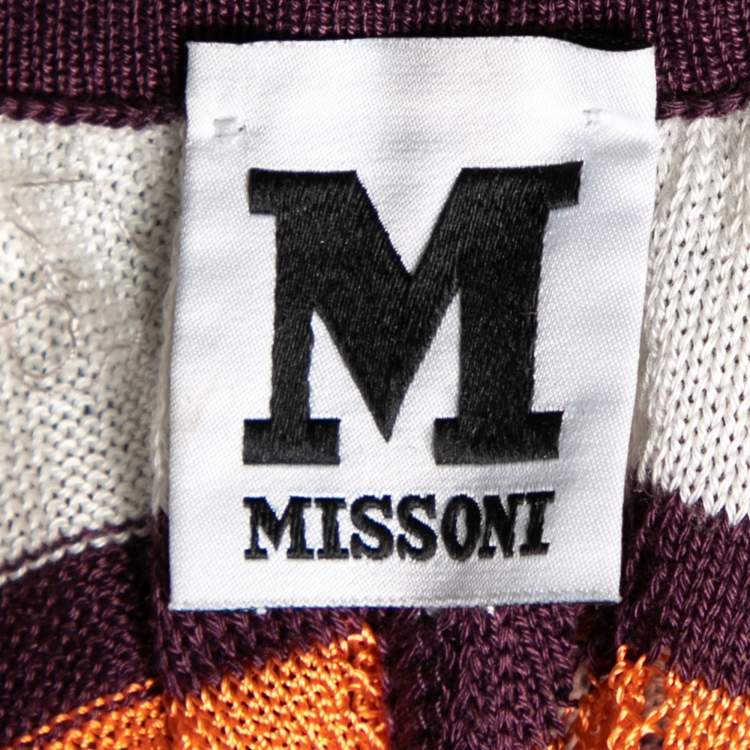 Pre Owned Missoni Multicolor Patterned Knit Palazzo Pants S