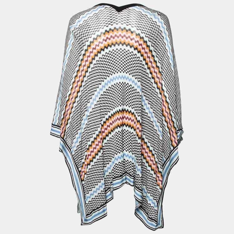 Pre Owned Missoni Multicolor Textured Knit Poncho Cover Up S