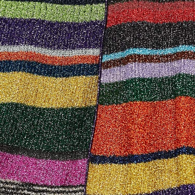 مملوكة مسبقًا Missoni Multicolor Metallic Lurex Knit Ruffle Tiered Maxi Dress M