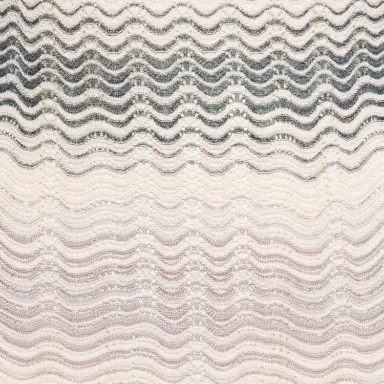 Pre Owned Missoni Multicolor Wave Textured Knit Dress S