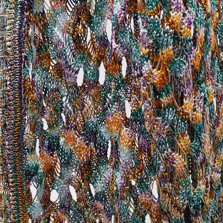 Pre Owned Missoni Multicolor Open Knit Long Sleeve Open Front Cardigan S