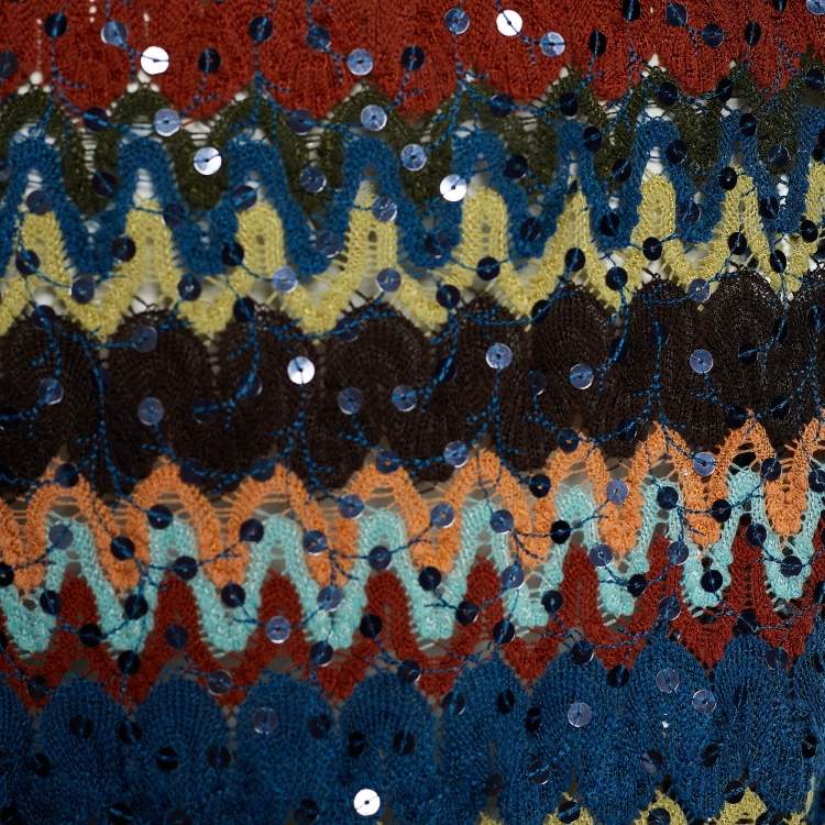 Pre Owned Missoni Multicolor Wool Sequined Sweater M