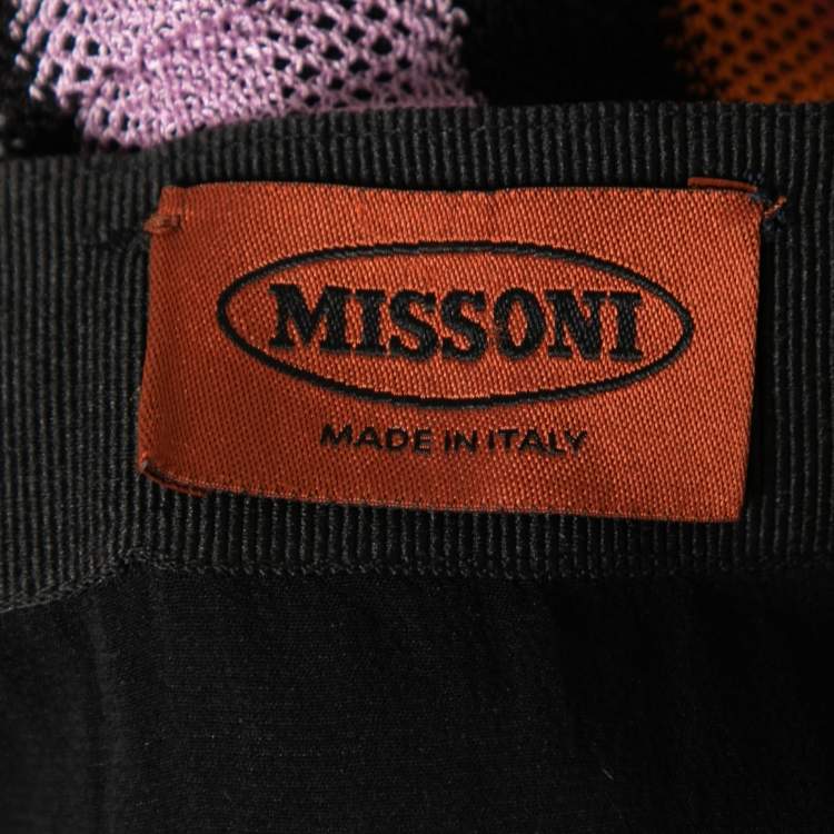 Pre Owned Missoni Multicolor Striped Knitted Slit Detail Skirt S