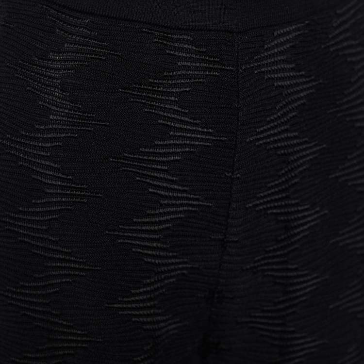 Pre Owned Missoni Black Knit Wide Leg Pants S