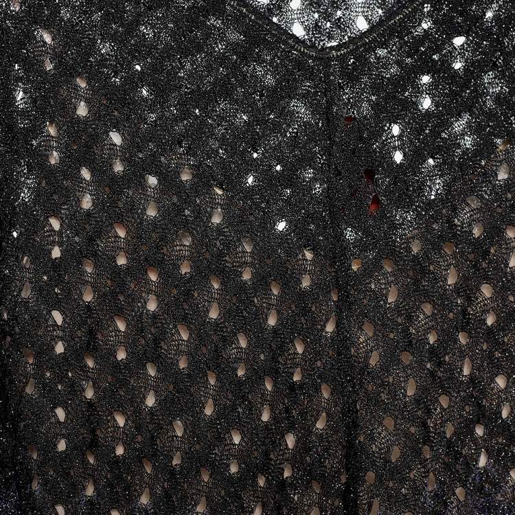 Pre Owned Missoni Multicolor Ombre Lurex Knit Long Sleeve Mini Dress M
