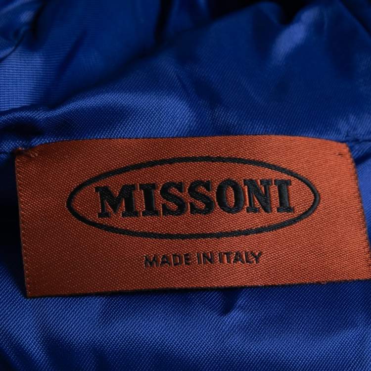 Pre Owned Missoni Multicolor Striped Quilted Down Hooded Coat S