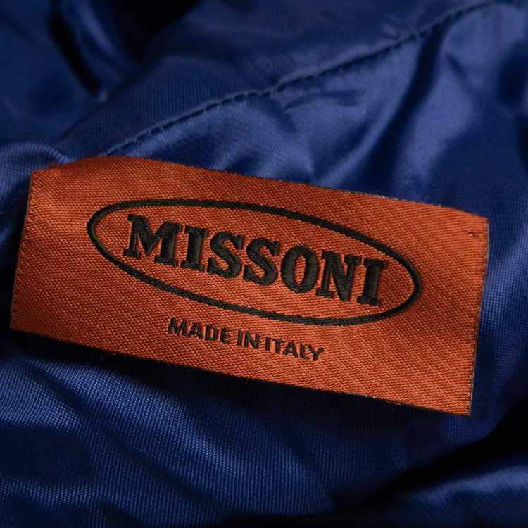 Pre Owned Missoni Multicolor Striped Quilted Down Hooded Coat S