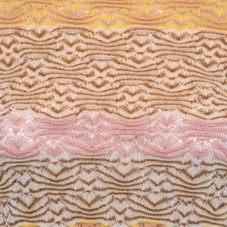Pre Owned Missoni Multicolor Pattern Wool Knitted Crewneck Sweater S