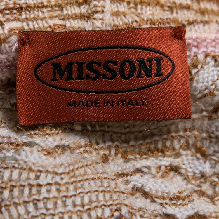 Pre Owned Missoni Multicolor Pattern Wool Knitted Crewneck Sweater S