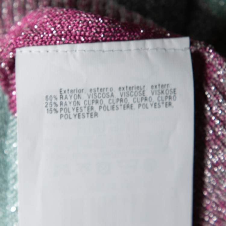 Pre Owned Missoni Multicolor Striped Lurex Knit Tank Top M