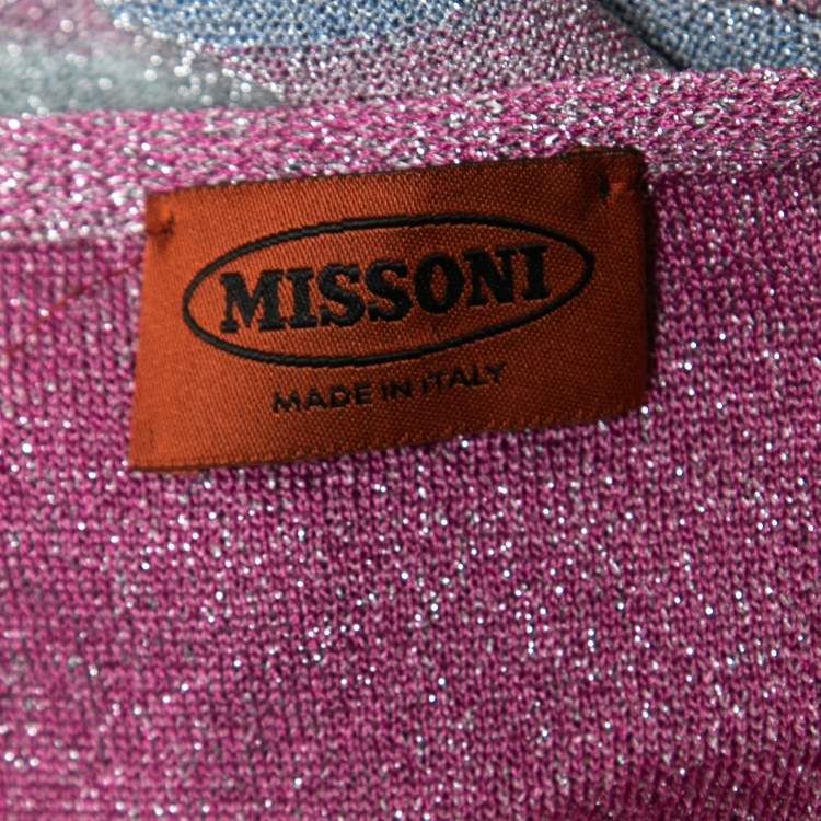 Pre Owned Missoni Multicolor Striped Lurex Knit Tank Top M