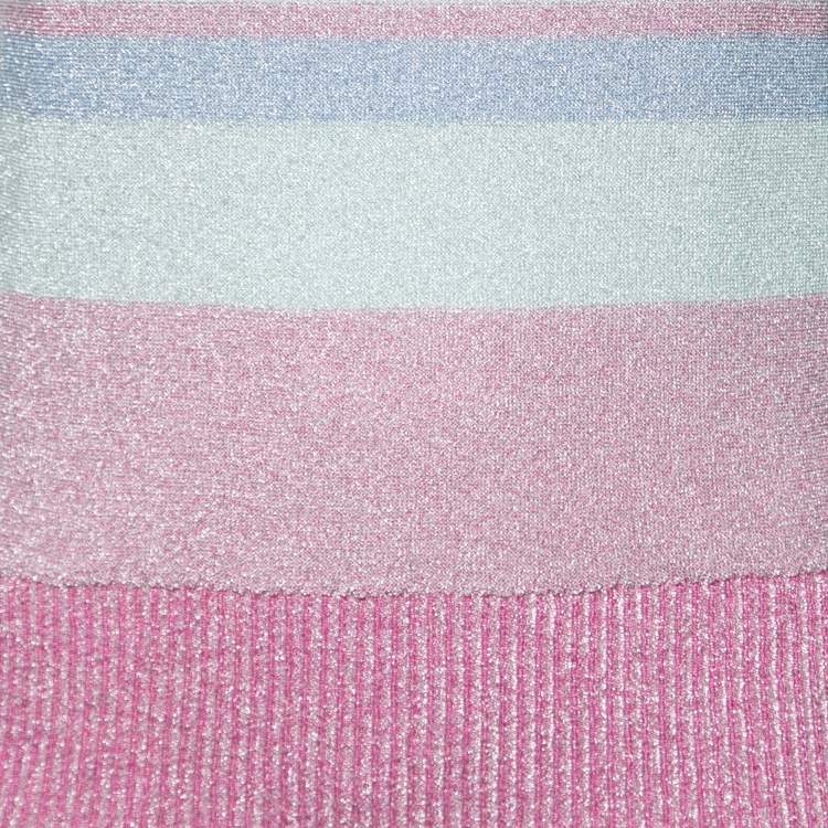 Pre Owned Missoni Multicolor Striped Lurex Knit Tank Top M
