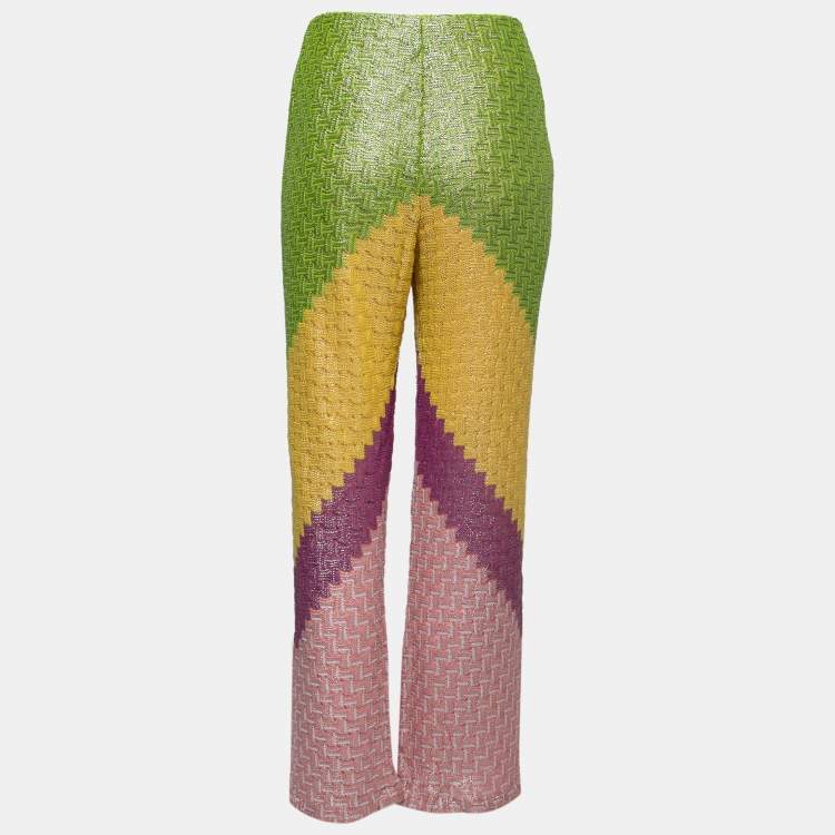Pre Owned Missoni Multicolor Patterned Lurex-Knit Pants M