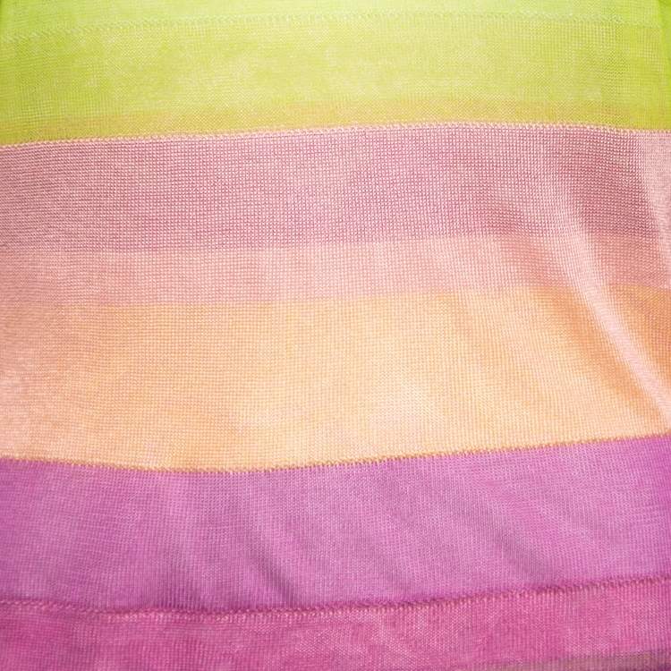 Pre Owned Missoni Multicolor Striped Knit Round Neck Top S