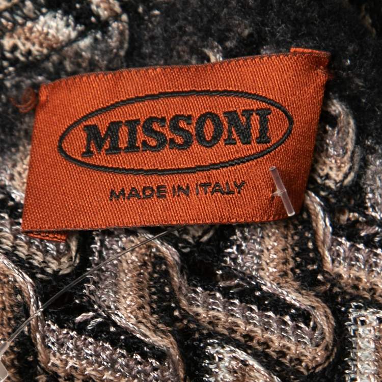 Pre Owned Missoni Multicolor Patterned Wool Knee-Length Dress S