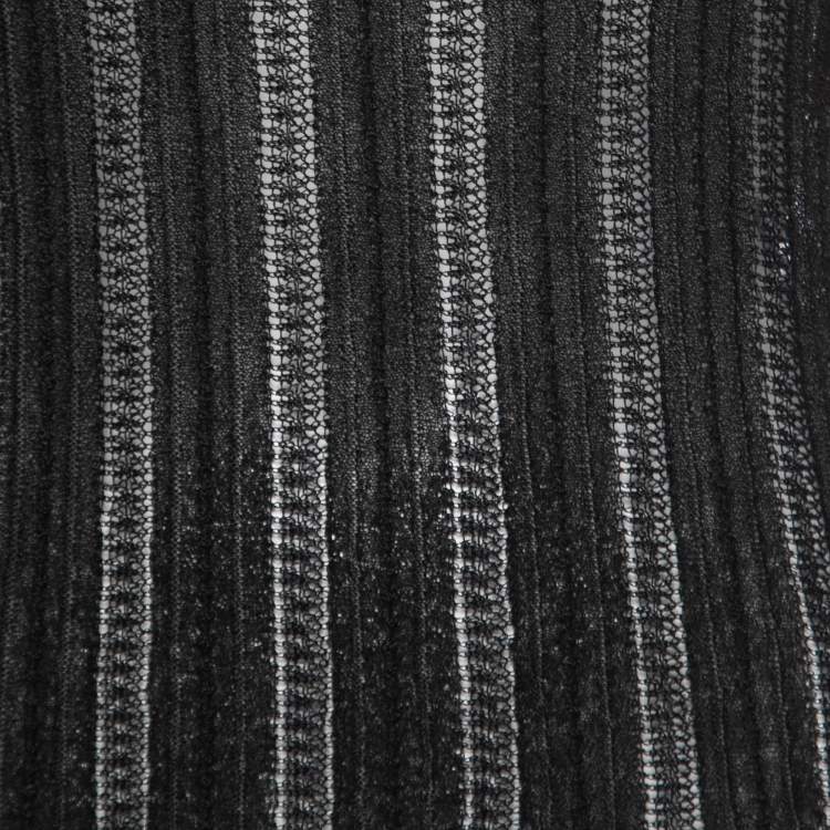 Pre Owned Missoni Black Textured Ribbed Knit Top S