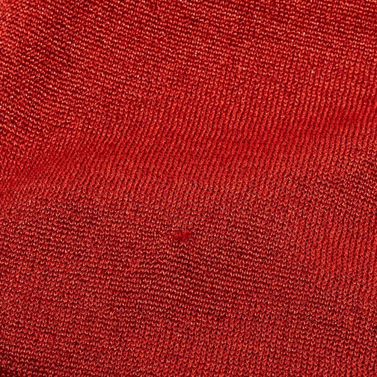 Pre Owned Missoni Orange Lurex Knit Sleeveless Top S