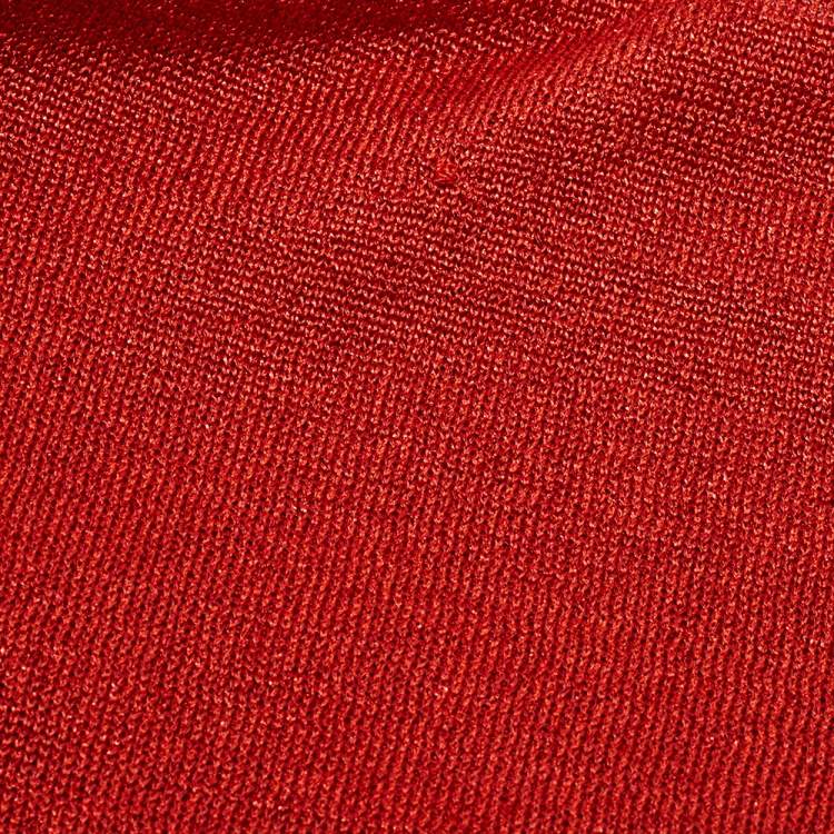 Pre Owned Missoni Orange Lurex Knit Sleeveless Top S