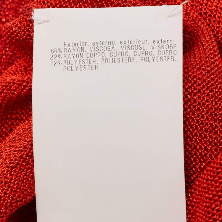 Pre Owned Missoni Orange Lurex Knit Sleeveless Top S