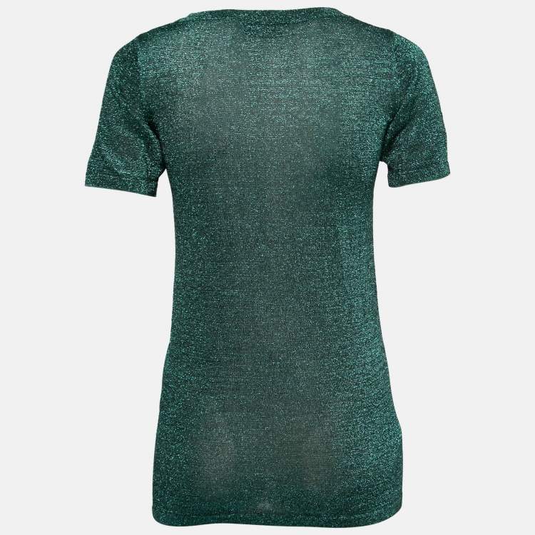 Pre Owned Missoni Green Lurex Knit T-Shirt S