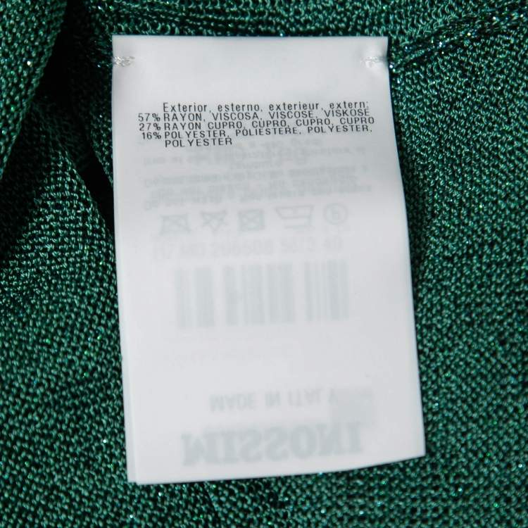 Pre Owned Missoni Green Lurex Knit T-Shirt S