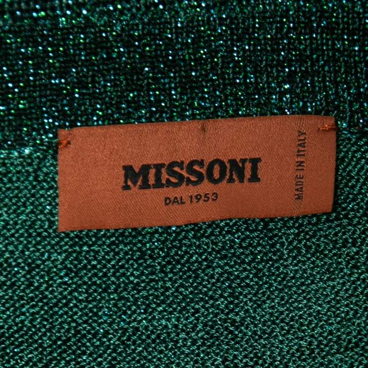 Pre Owned Missoni Green Lurex Knit T-Shirt S