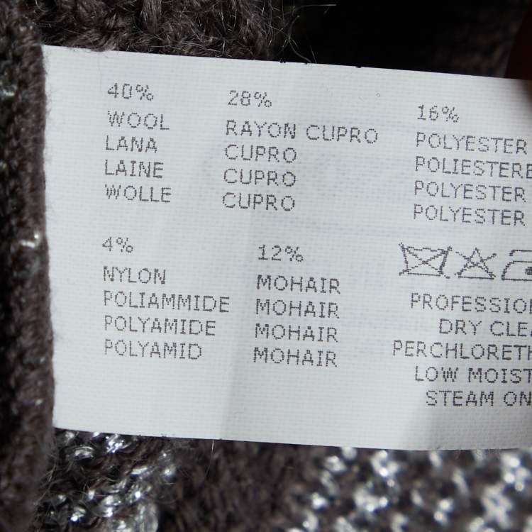 Pre Owned Missoni Light Brown Lurex perforated Knit Tunic M