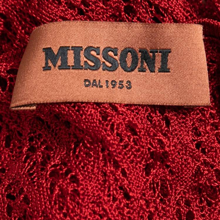 Pre Owned Missoni Red Open Knit Tank Top S