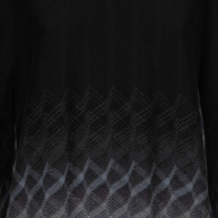 Pre Owned Missoni Black Patterned Wool High Neck Open Back Sweater M