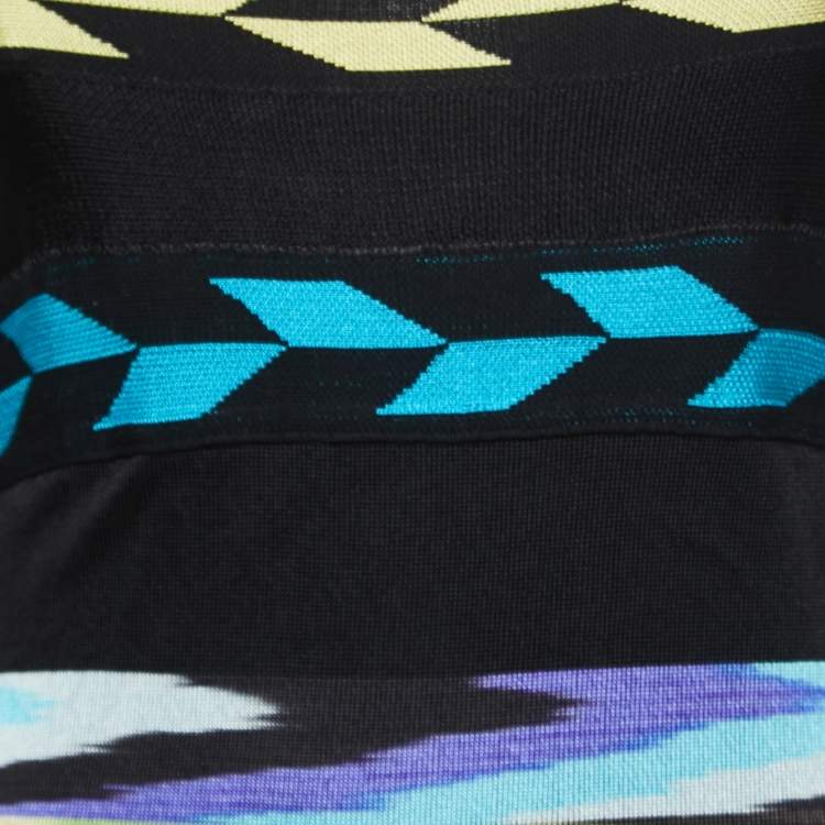 Pre Owned Missoni Black Patterned Knit Sleeveless Maxi Dress S