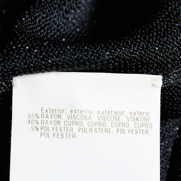Pre Owned Missoni Black Lurex Knit Open Front Long Shrug M