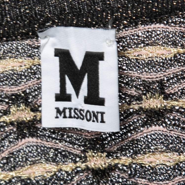 مملوكة مسبقًا Missoni Multicolor Patterned Lurex Knit Maxi Dress & Cardigan Set M