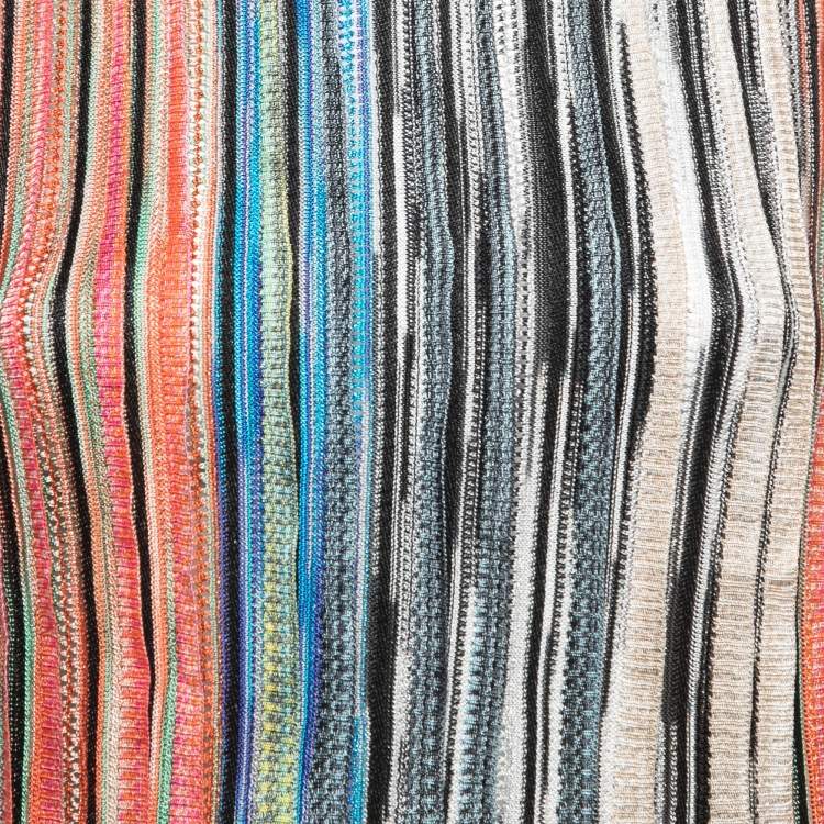 Pre Owned Missoni Multicolor Striped Patterned Knit Sleeveless Top M