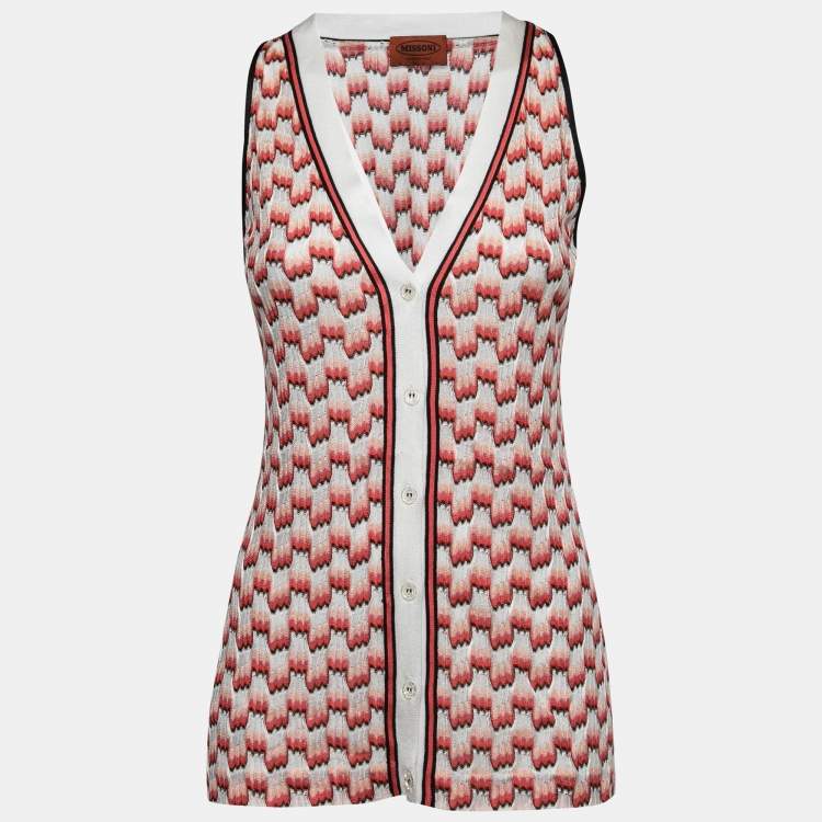 Pre Owned Missoni Multicolor Patterned Knit Sleeveless Top M