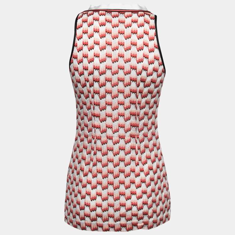 Pre Owned Missoni Multicolor Patterned Knit Sleeveless Top M
