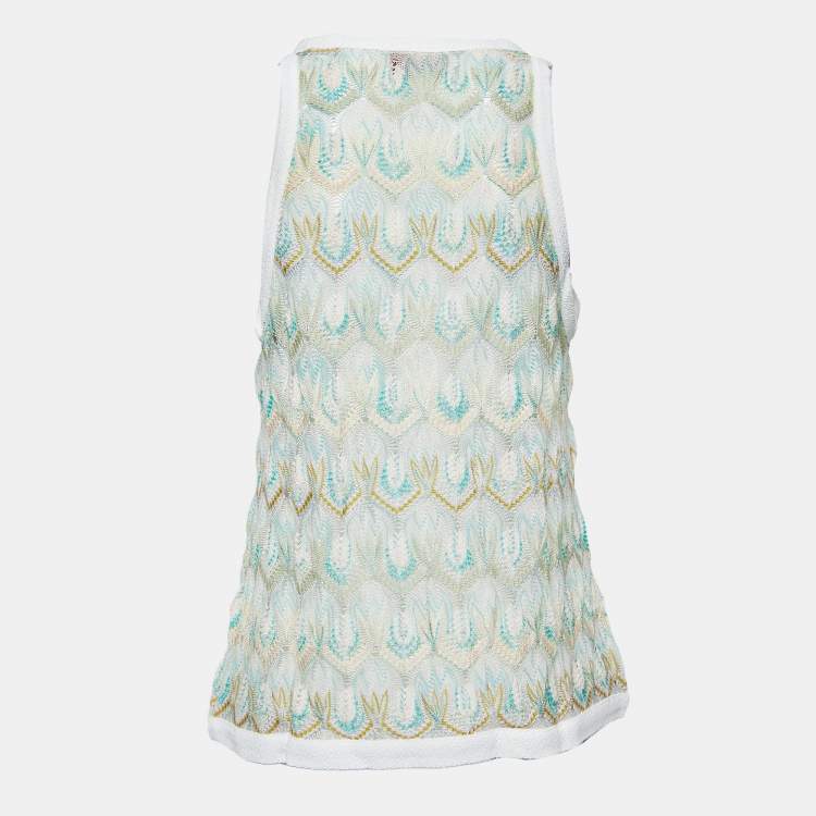 Pre Owned Missoni Multicolor Knit Sleeveless Tank Top L