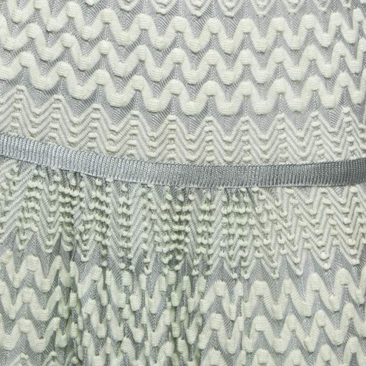 Pre Owned Missoni Mint Green Chevron Knit Backless Mini Dress S