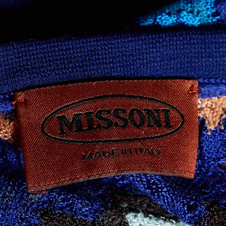 Pre Owned Missoni Navy Blue Crochet Knit Sleeveless Tank Top M