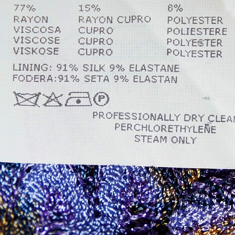 Pre Owned Missoni Purple Lurex Knit Waist Tie Detail Top M