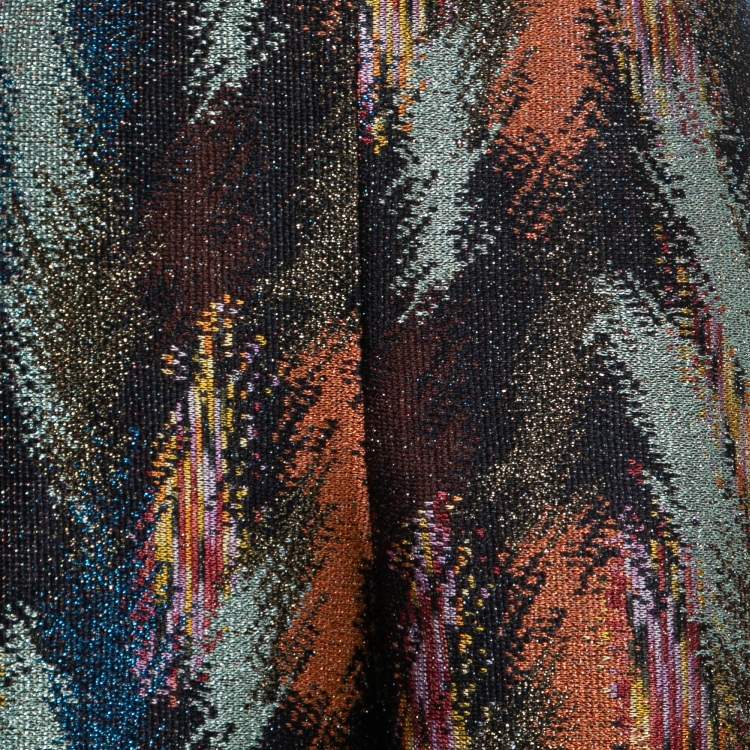 Pre Owned Missoni Multicolor Textured Lurex Knit High Waisted Culottes M