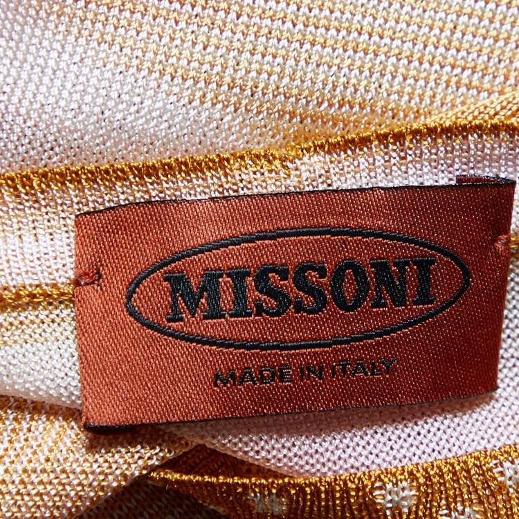Pre Owned Missoni Brown Knit Sleeveless Tank Top M