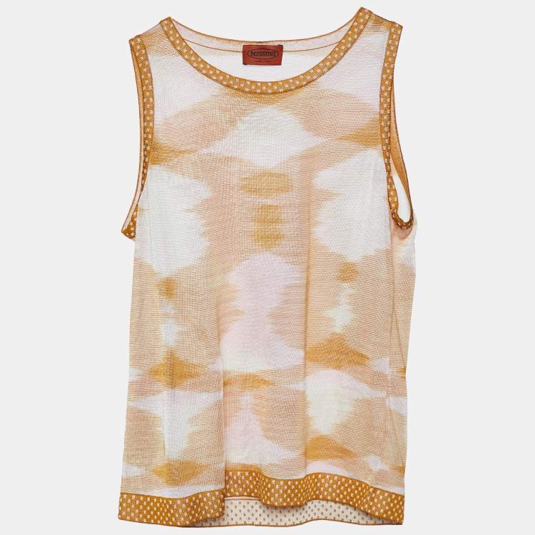 Pre Owned Missoni Brown Knit Sleeveless Tank Top M