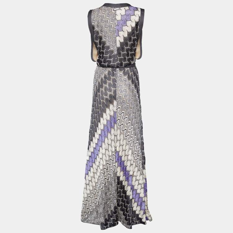 مملوكة مسبقًا Missoni Multicolour Patterned Knit Sleeveless Maxi Dress M