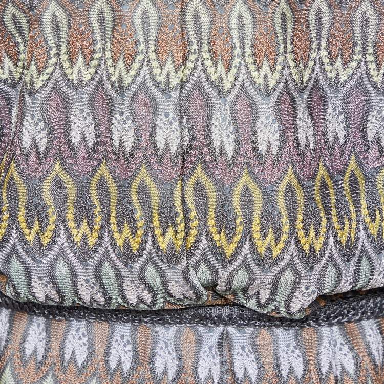 Pre Owned Missoni Multicolor Patterned Knit Belted Long Coat M