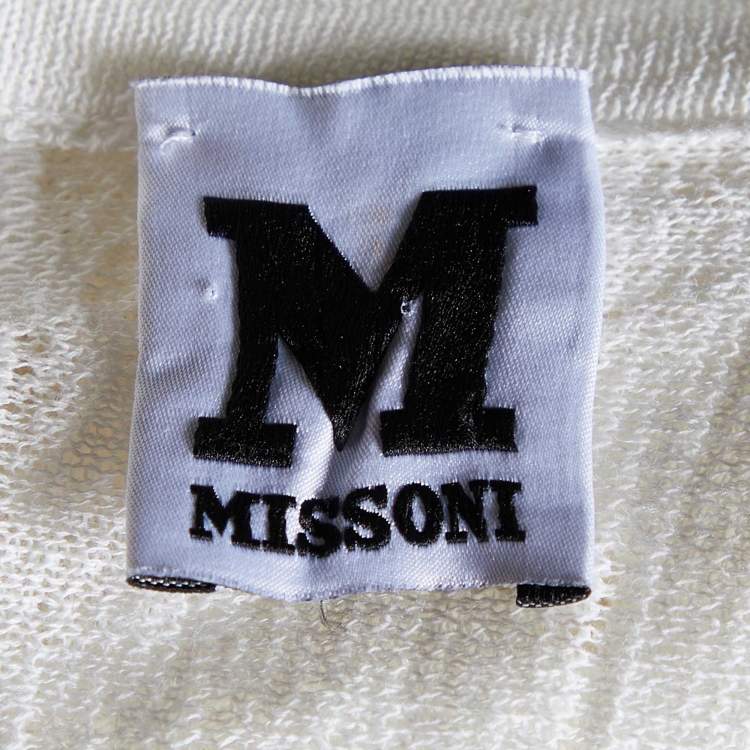 Pre Owned M Missoni White Cotton Knit Sleeveless Mini Dress M