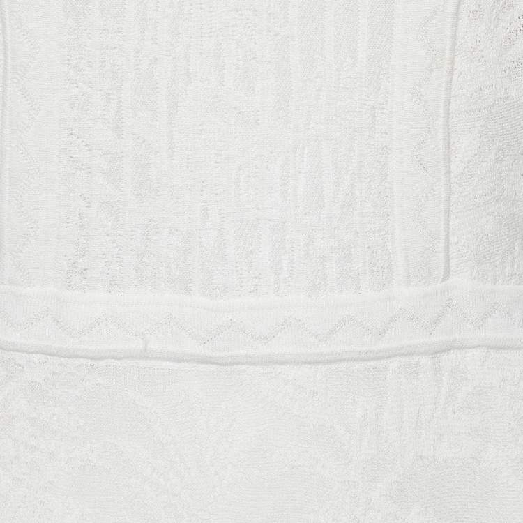 Pre Owned M Missoni White Cotton Knit Sleeveless Mini Dress M