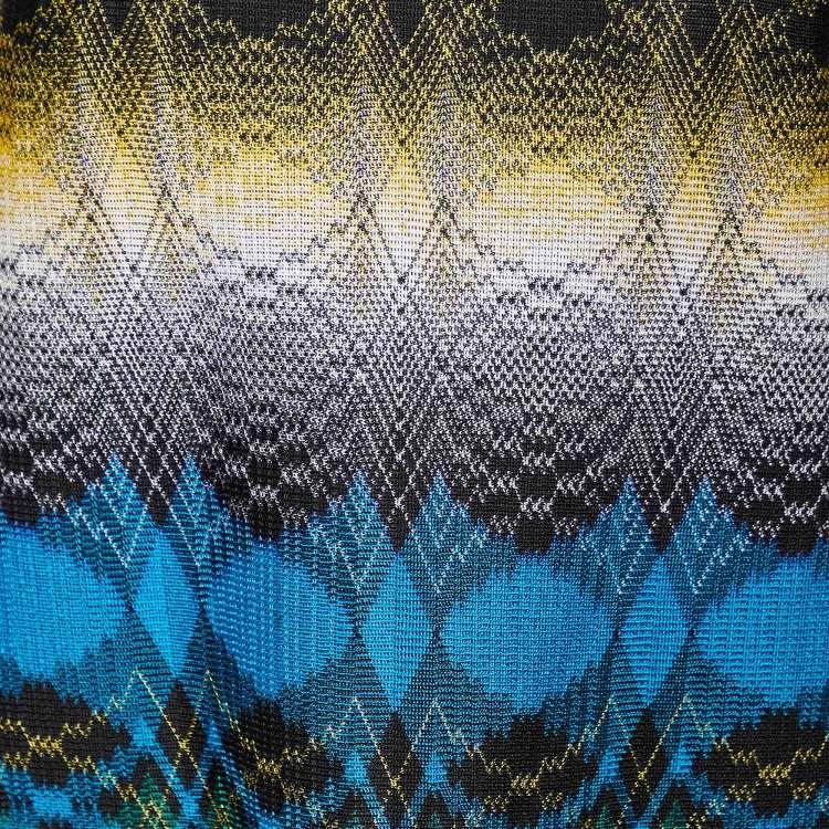 Pre Owned Missoni Multicolor Patterned Knit Sleeveless Shift Dress M