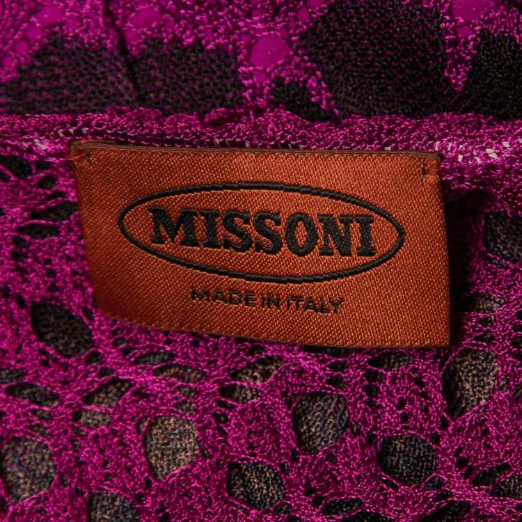 Pre Owned Missoni Purple Patterned Knit Sleeveless Short Shift Dress S